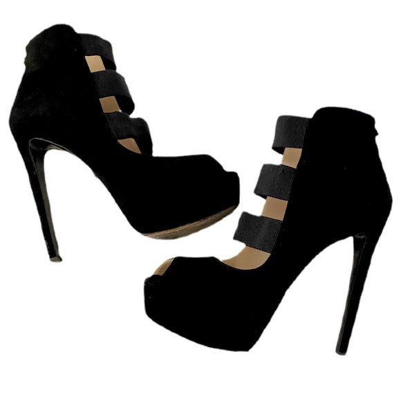 Prada Peep Toe Platform Ankle Booties - Picture 2 of 7